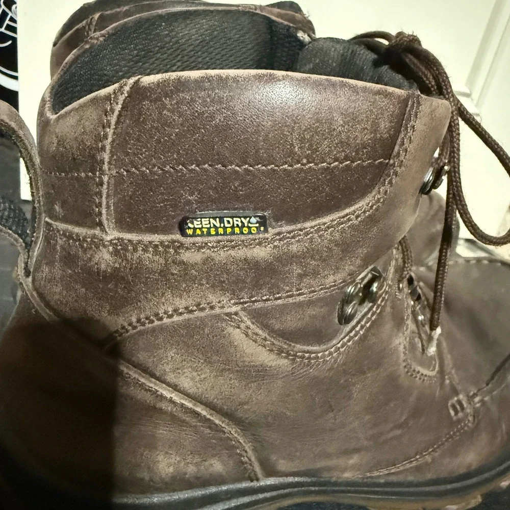 Keen Nopo Dry Waterproof Hiking Boots Mens 12 Brown Leather moc Toe USA Built